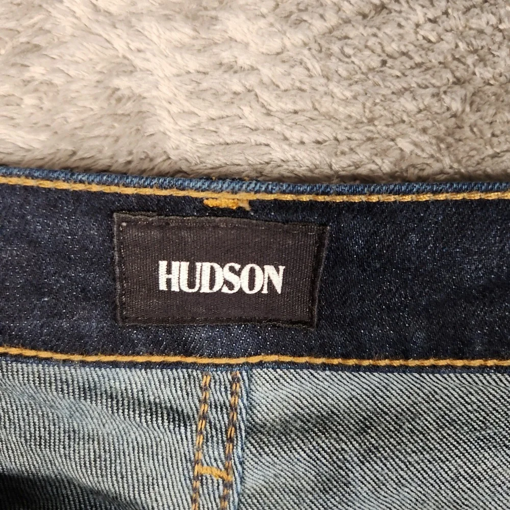 Hudson Blake Slim Straight Jeans Mens 32 Dark Indigo Excellent Stretch Denim